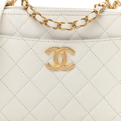 Chanel Caviar Quilted Small Pick Me Up Vanity Case White 8 of 10