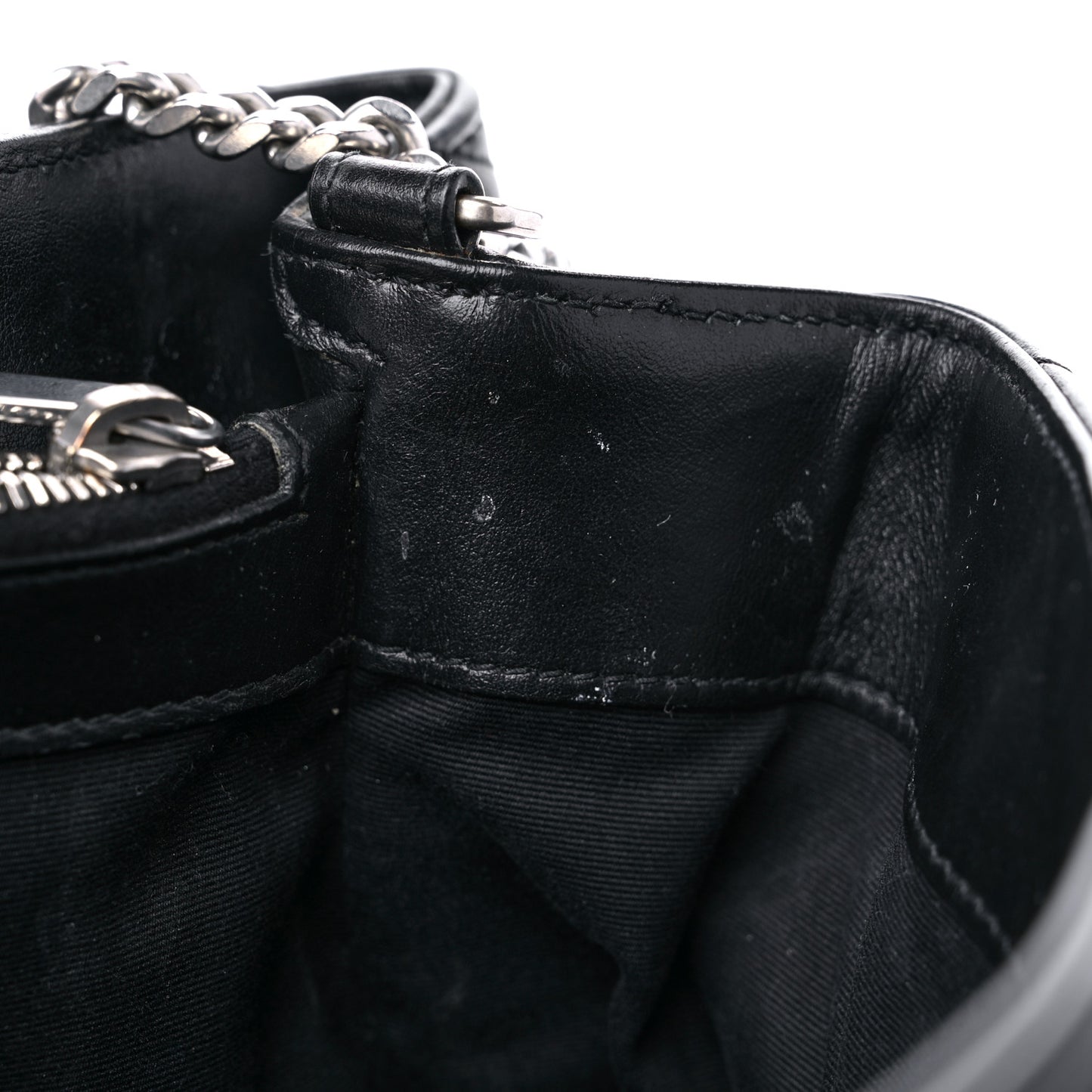 Calfskin Y Quilted Monogram Medium Loulou Chain Satchel Black