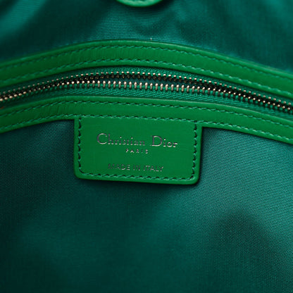 Christian Dior Coated Canvas Cannage Small Panarea Tote Green 8 of 11
