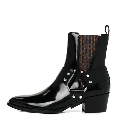 Louis Vuitton Calfskin Monogram Rhapsody Ankle Boots 38 Black 1 of 7