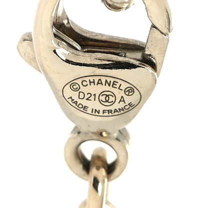 Chanel Metal Resin Enamel Crystal CC Necklace Gold Black White 6 of 6