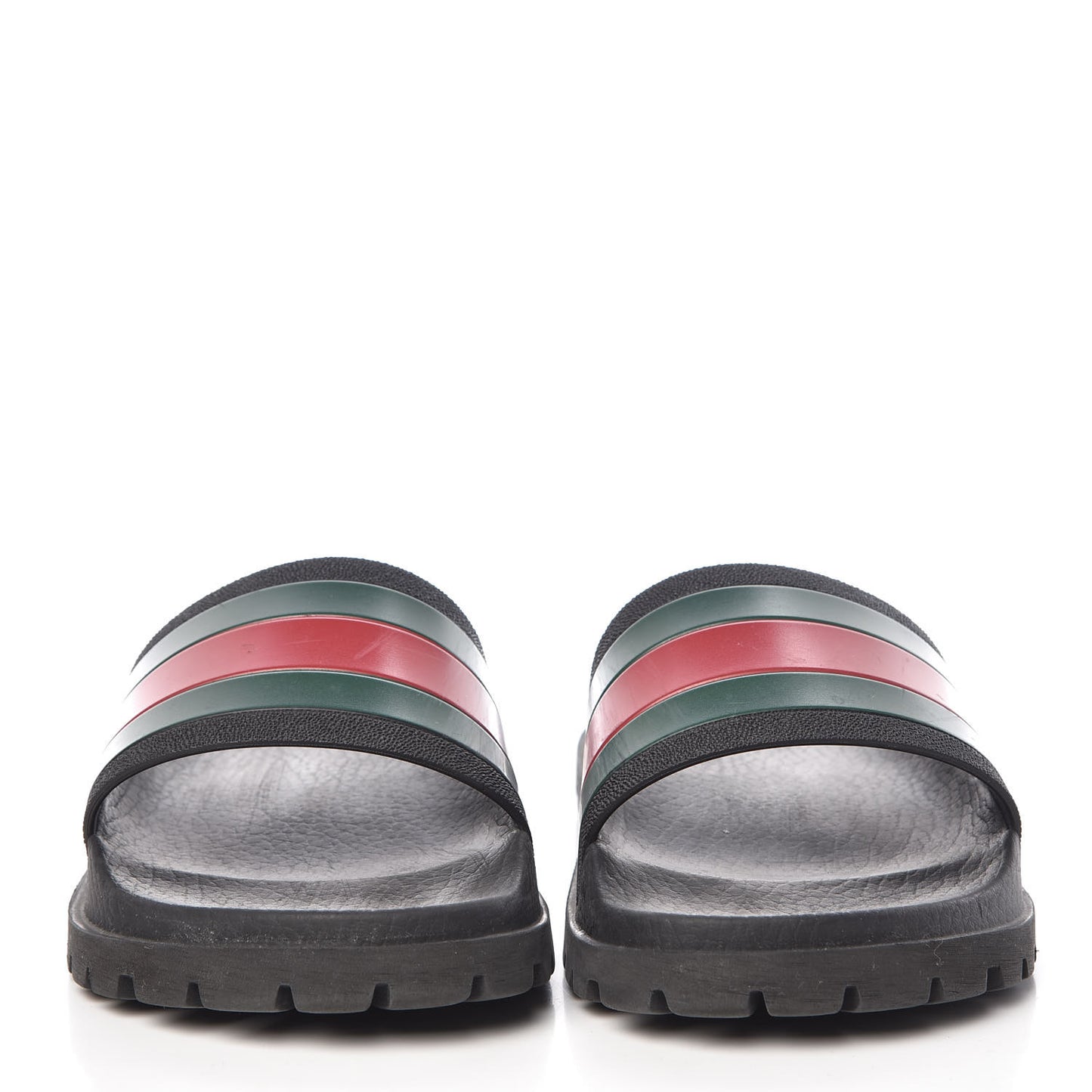 Rubber Web Mens Lug Sole Slide Sandals 5 Black Green Red