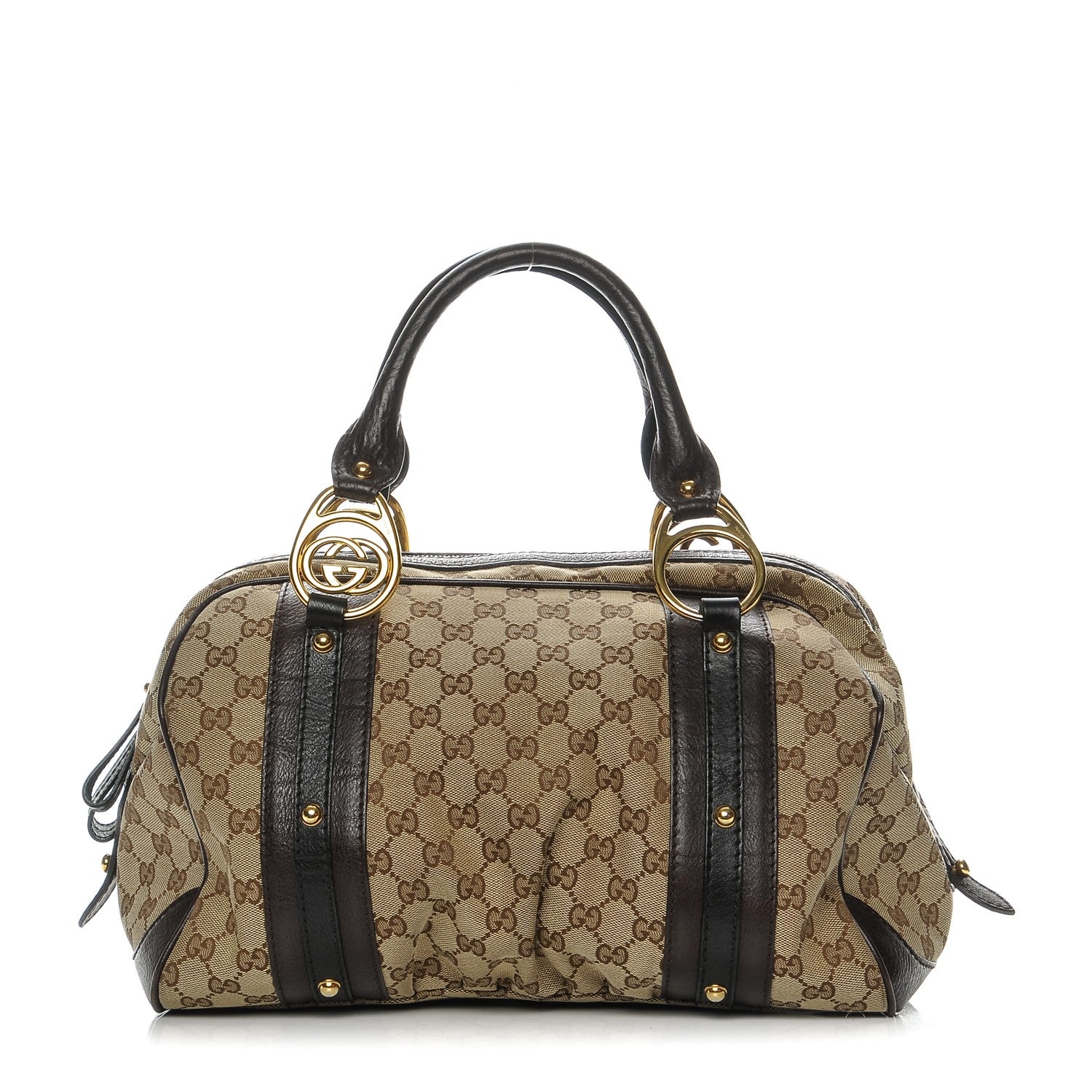 Gucci Monogram Interlocking Medium Boston Dark Brown 1 of 7
