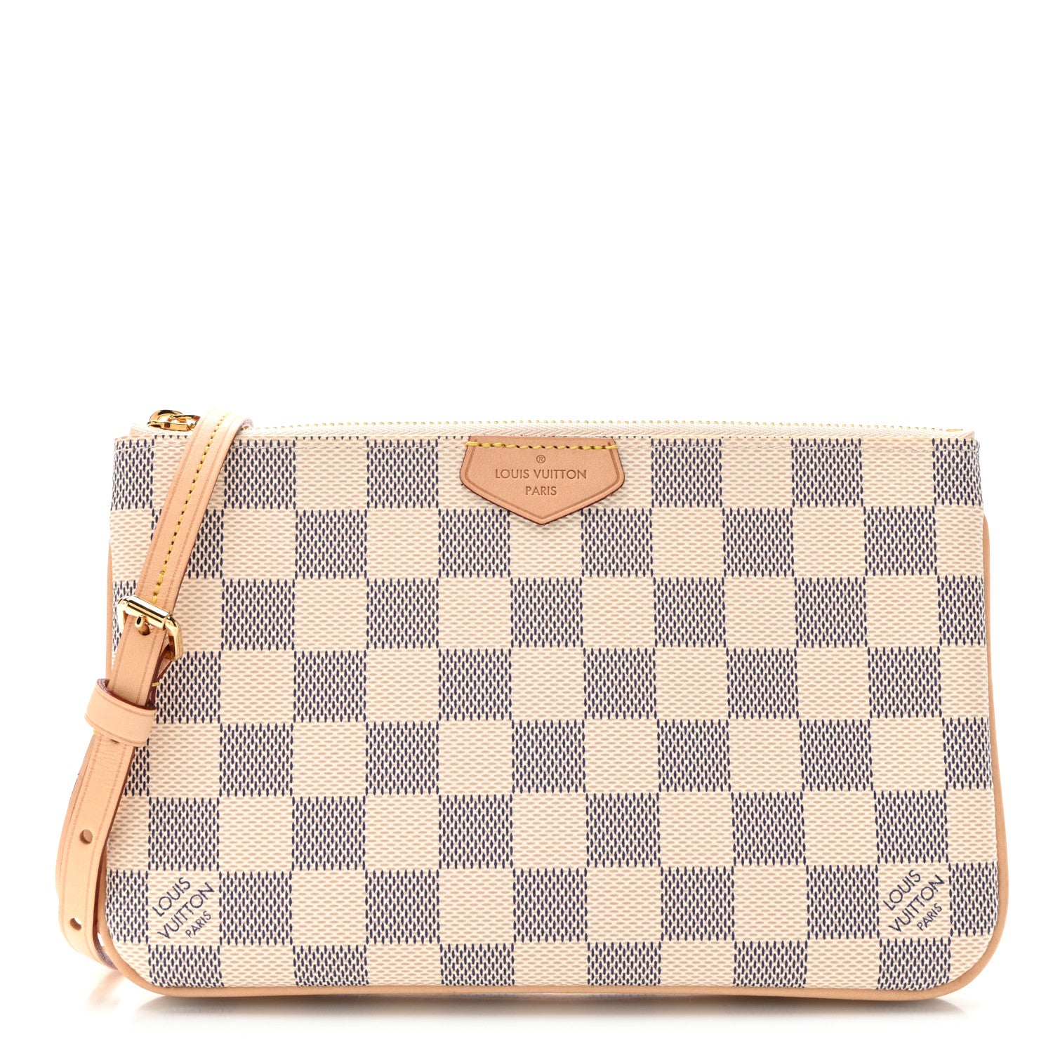 Louis Vuitton Damier Azur Double Zip Pochette 1 of 10