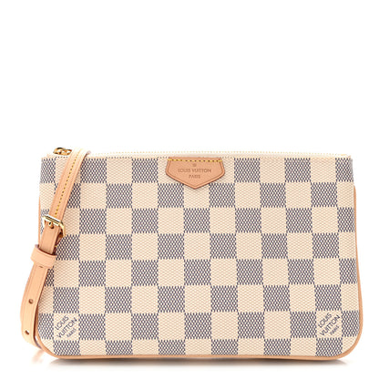 Louis Vuitton Damier Azur Double Zip Pochette 1 of 10