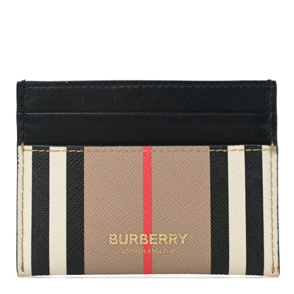 Burberry E-Canvas Calfskin Icon Stripe Card Case Archive Beige 1 of 8