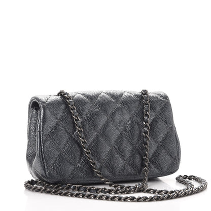 Chanel Metallic Caviar Quilted Extra Mini Flap Dark Grey 3 of 7