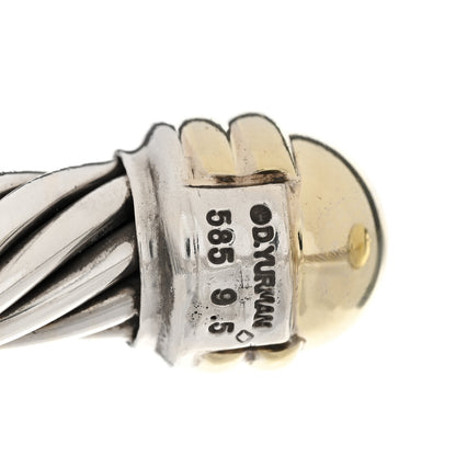 David Yurman Sterling Silver 14K Yellow Gold 10mm Cable Classics Hinged Bracelet 3 of 4