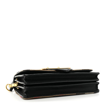Burberry Metallic Calfskin House Check Sequin Small Madison Buckle Bag Gold 4 of 13