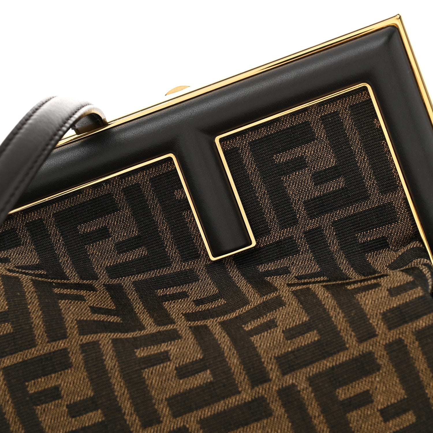 Fendi Shiny Nappa Fabric Jacquard FF 1974 Midi Fendi Tobacco Moro Ebano 8 of 10