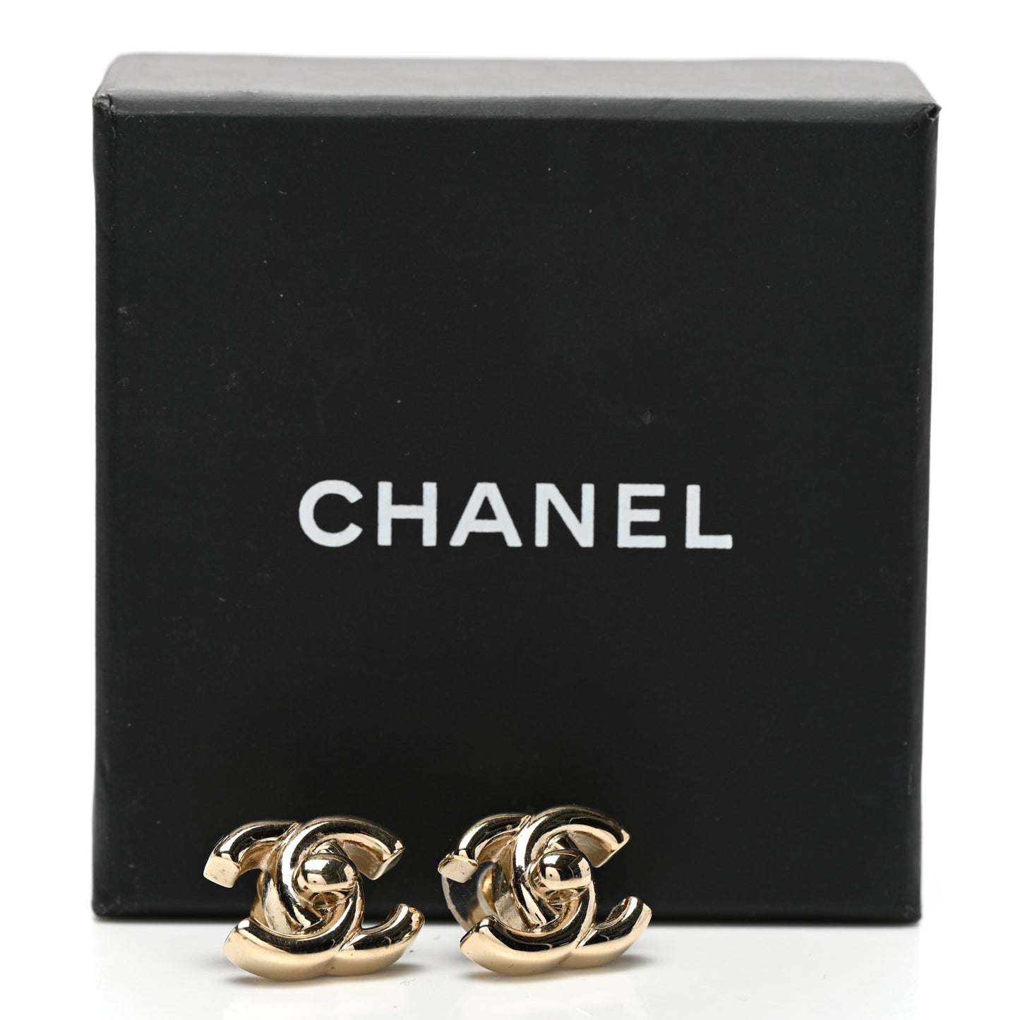 Metal Logo CC Turnlock Earrings Gold