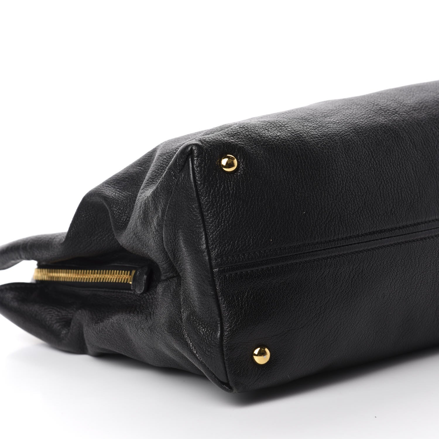 Miu Miu Goatskin Madras Top Handle Tote Black 6 of 12