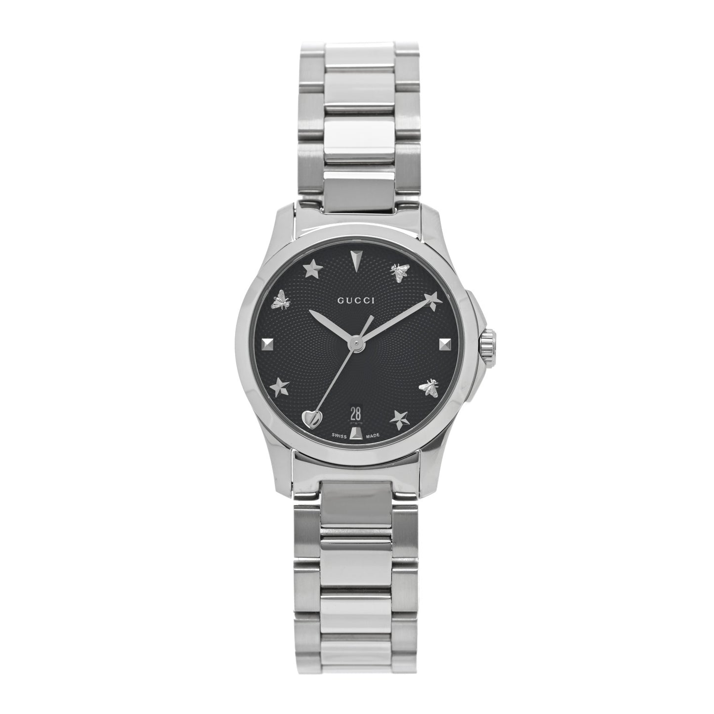 Stainless Steel 27mm G-Timeless Charm Quartz Watch Black