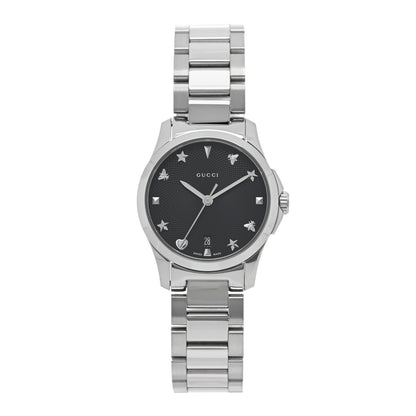 Gucci Stainless Steel 27mm G-Timeless Charm Quartz Watch Black 1 of 4