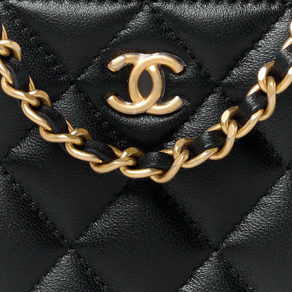 Chanel Lambskin Quilted Pearl Crush Small Vanity Case With Chain Black 8 of 11