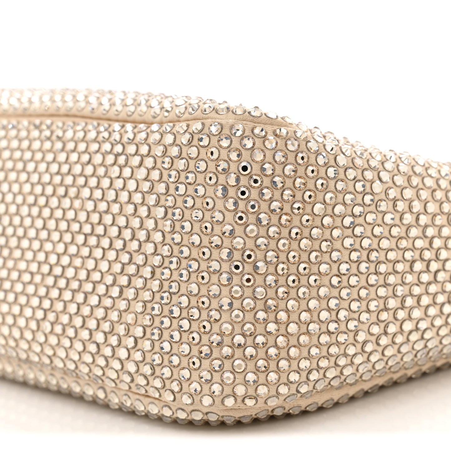 Satin Crystal Mini Re-Edition 2000 Bag Sabbia