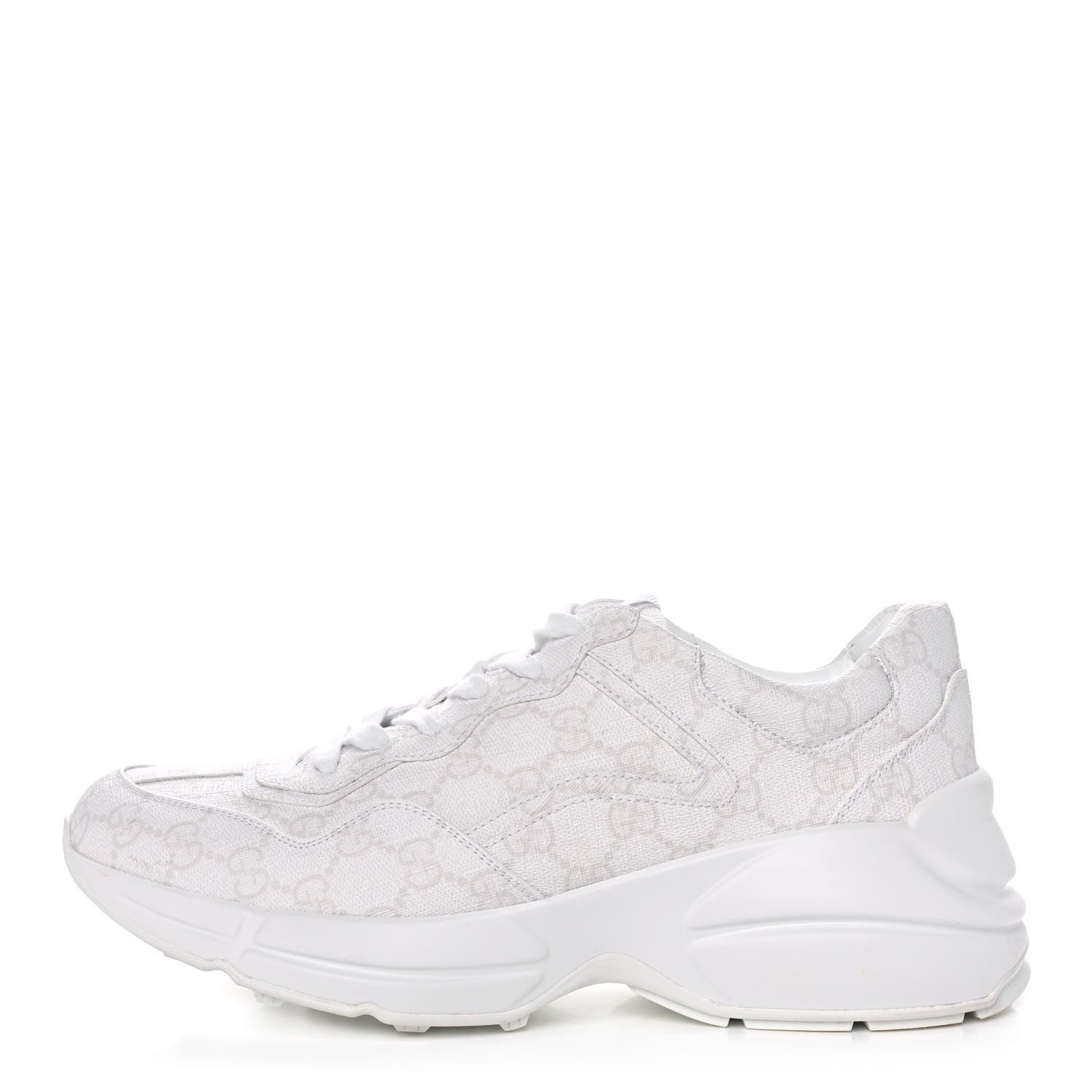 Gucci GG Supreme Monogram Womens Rhyton Sneakers 40 White 1 of 11