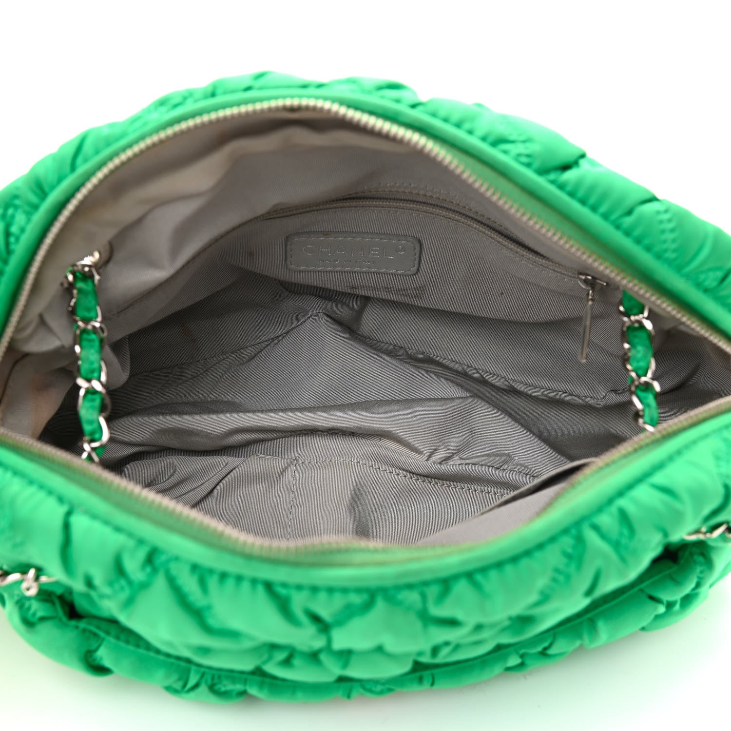 Chanel Nylon Bubble Quilt Shoulder Bag Green 5 of 13
