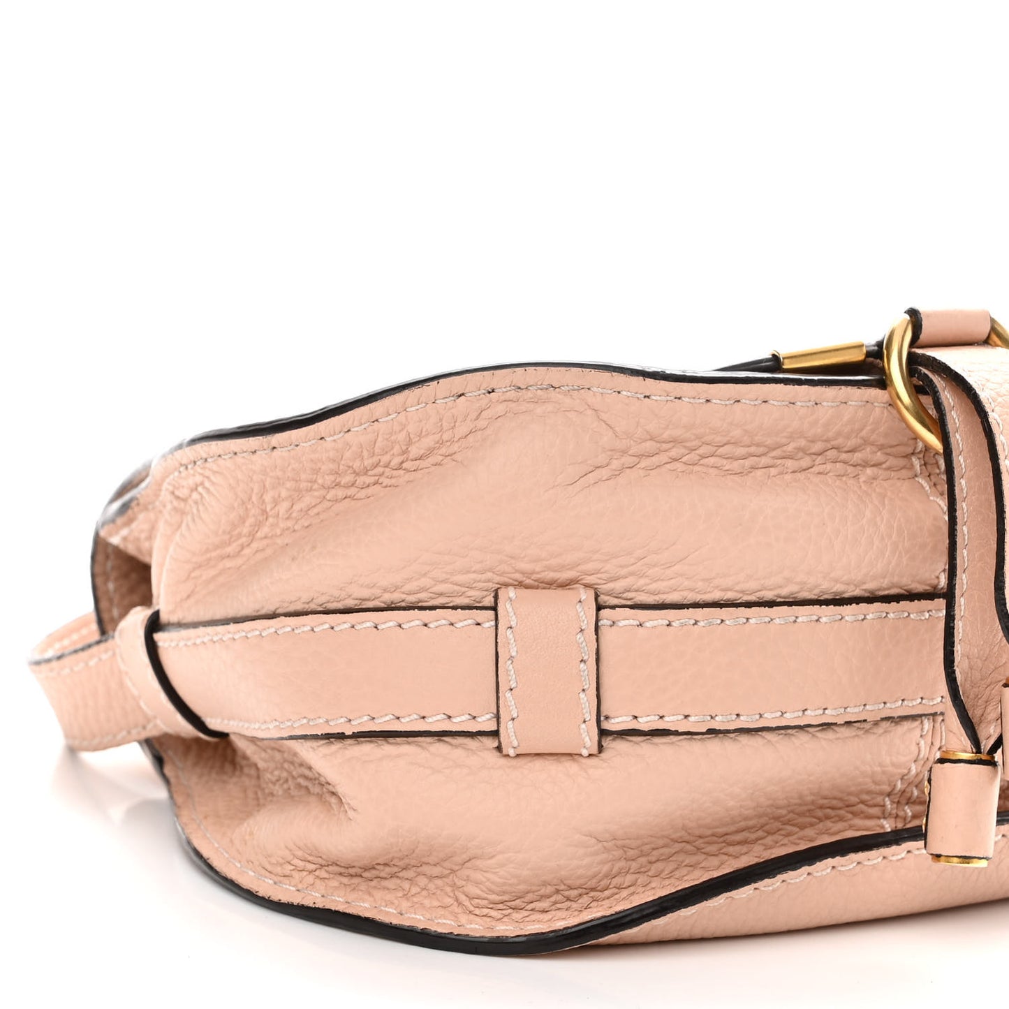 Grained Calfskin Small Marcie Saddle Bag Anemone Pink