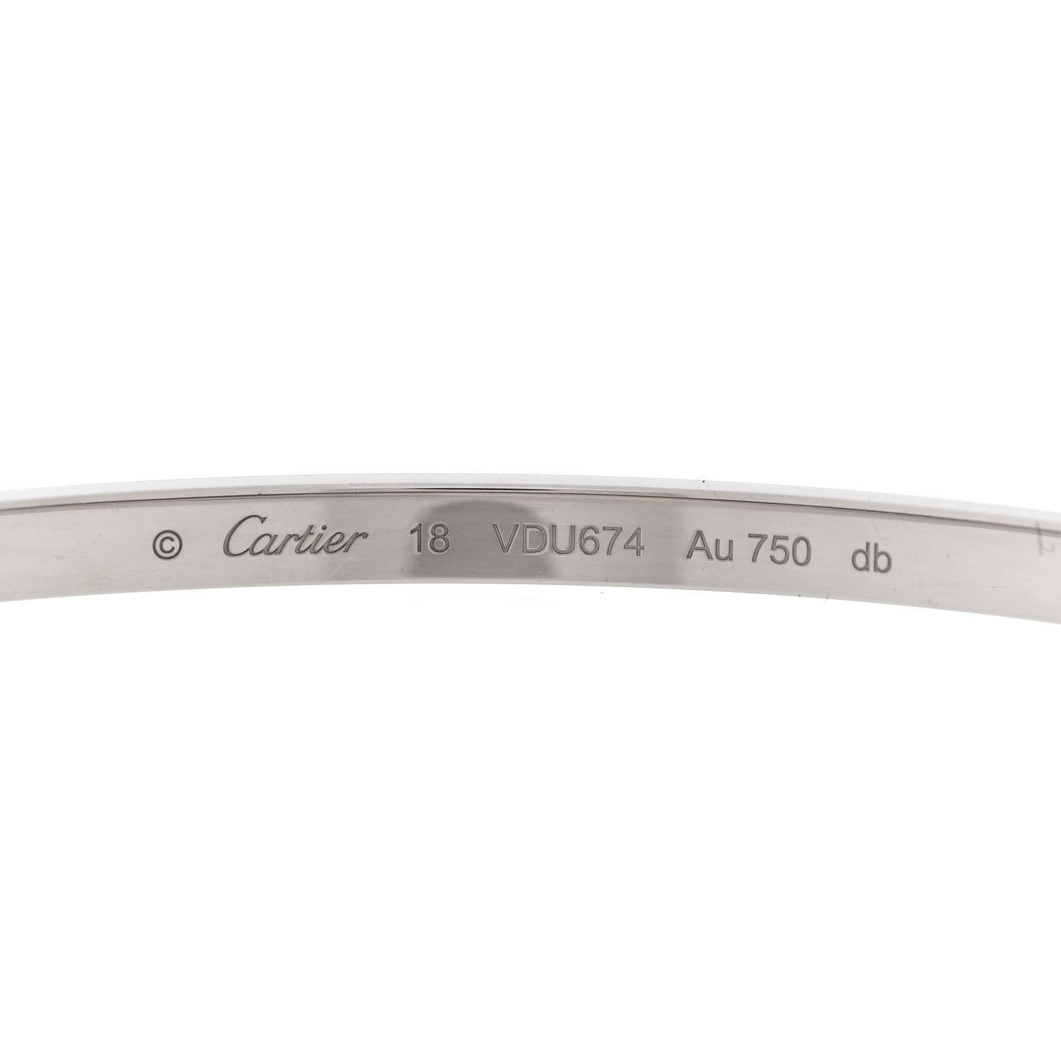 Cartier 18K White Gold Small LOVE Bracelet 18 3 of 7