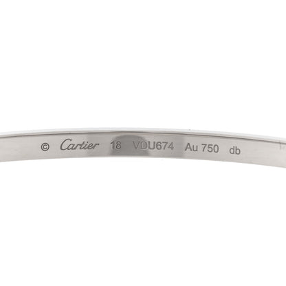 Cartier 18K White Gold Small LOVE Bracelet 18 3 of 7