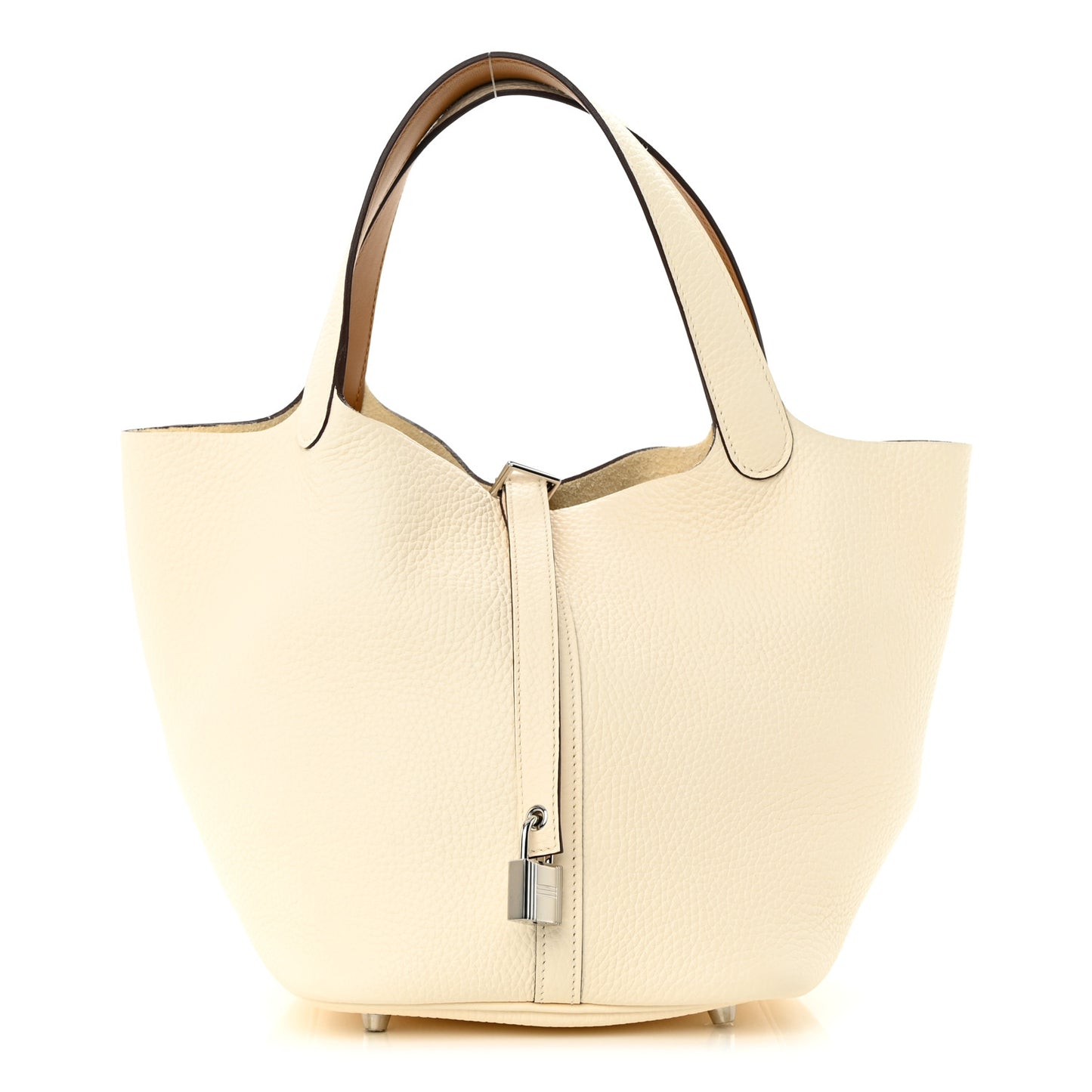 Taurillon Clemence Swift Eclat Picotin Lock 22 MM Nata Sesame