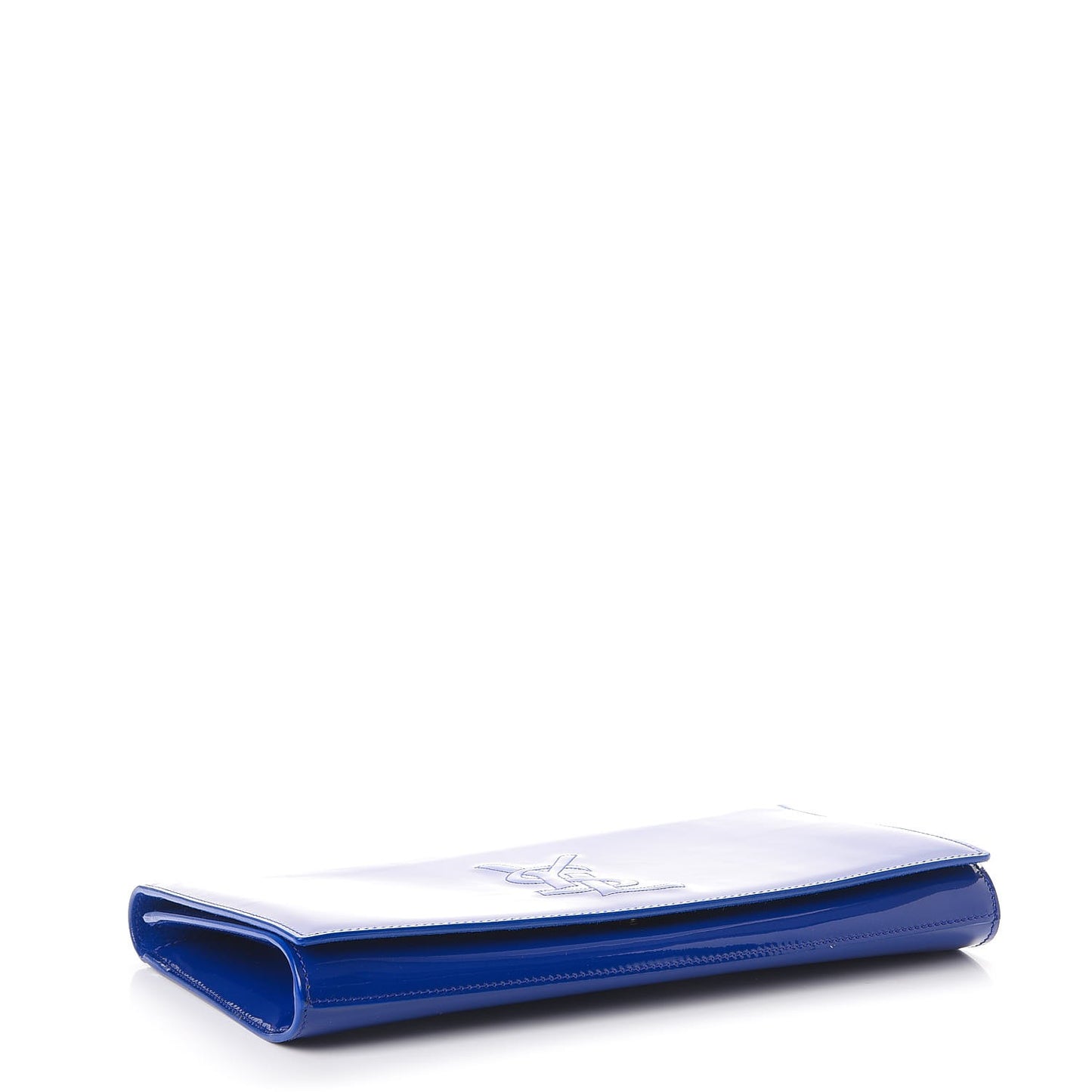 Patent Calfskin Monogram Large Belle De Jour Clutch Royal Blue