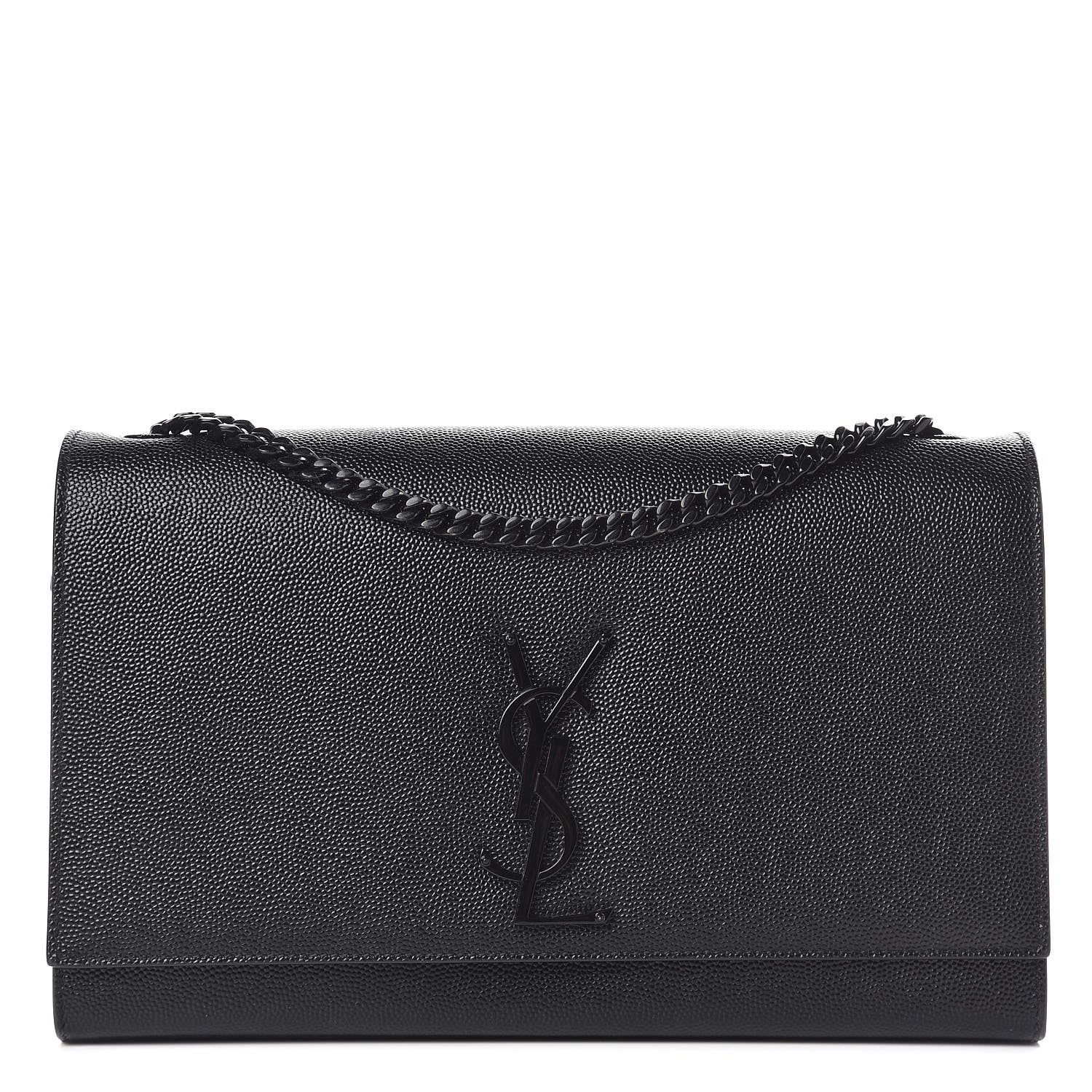 Saint Laurent Grain De Poudre Medium Classic Monogram Kate Satchel Black 1 of 11