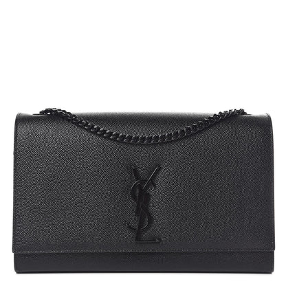 Saint Laurent Grain De Poudre Medium Classic Monogram Kate Satchel Black 1 of 11