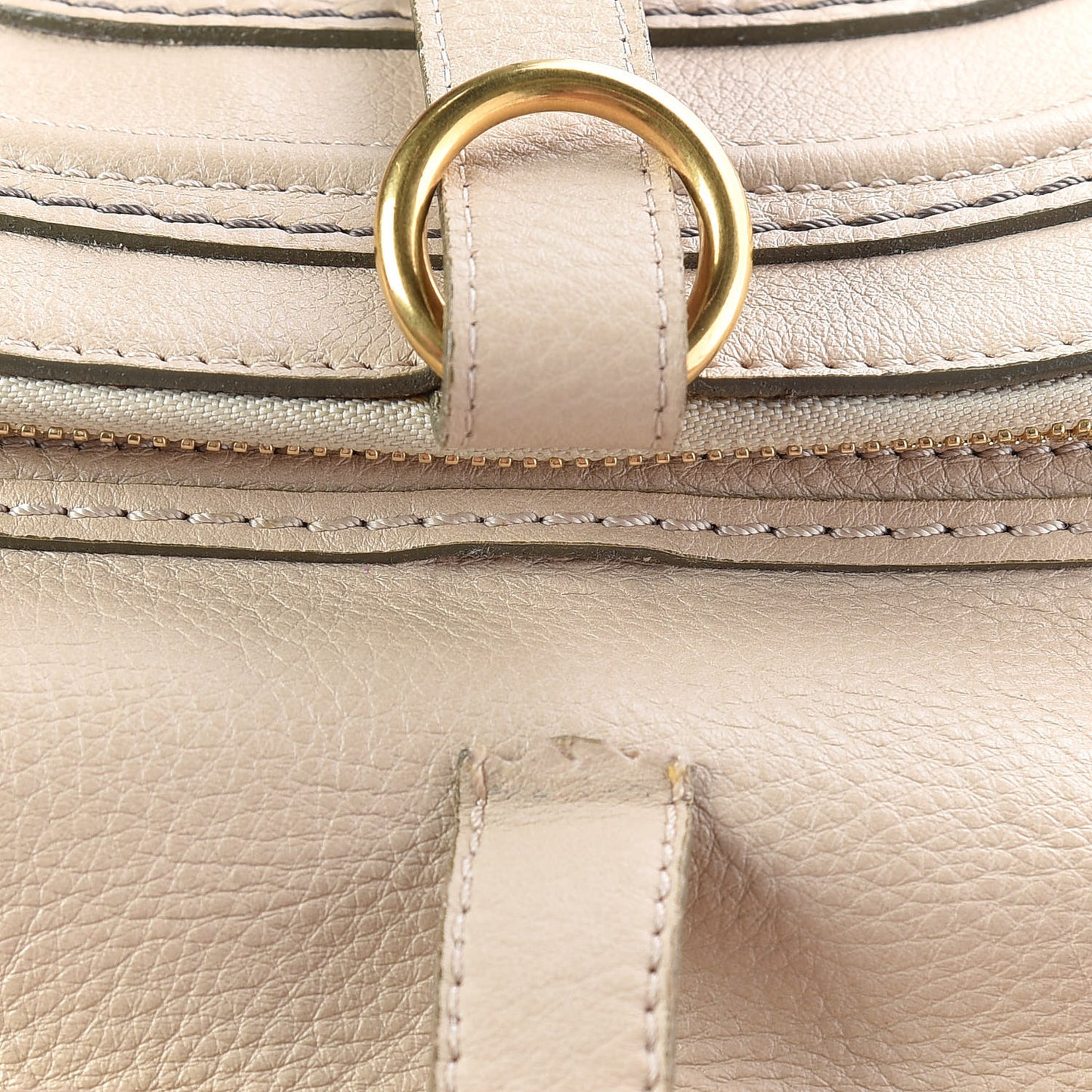 Calfskin Medium Marcie Round Zip Crossbody Bag Angora Beige