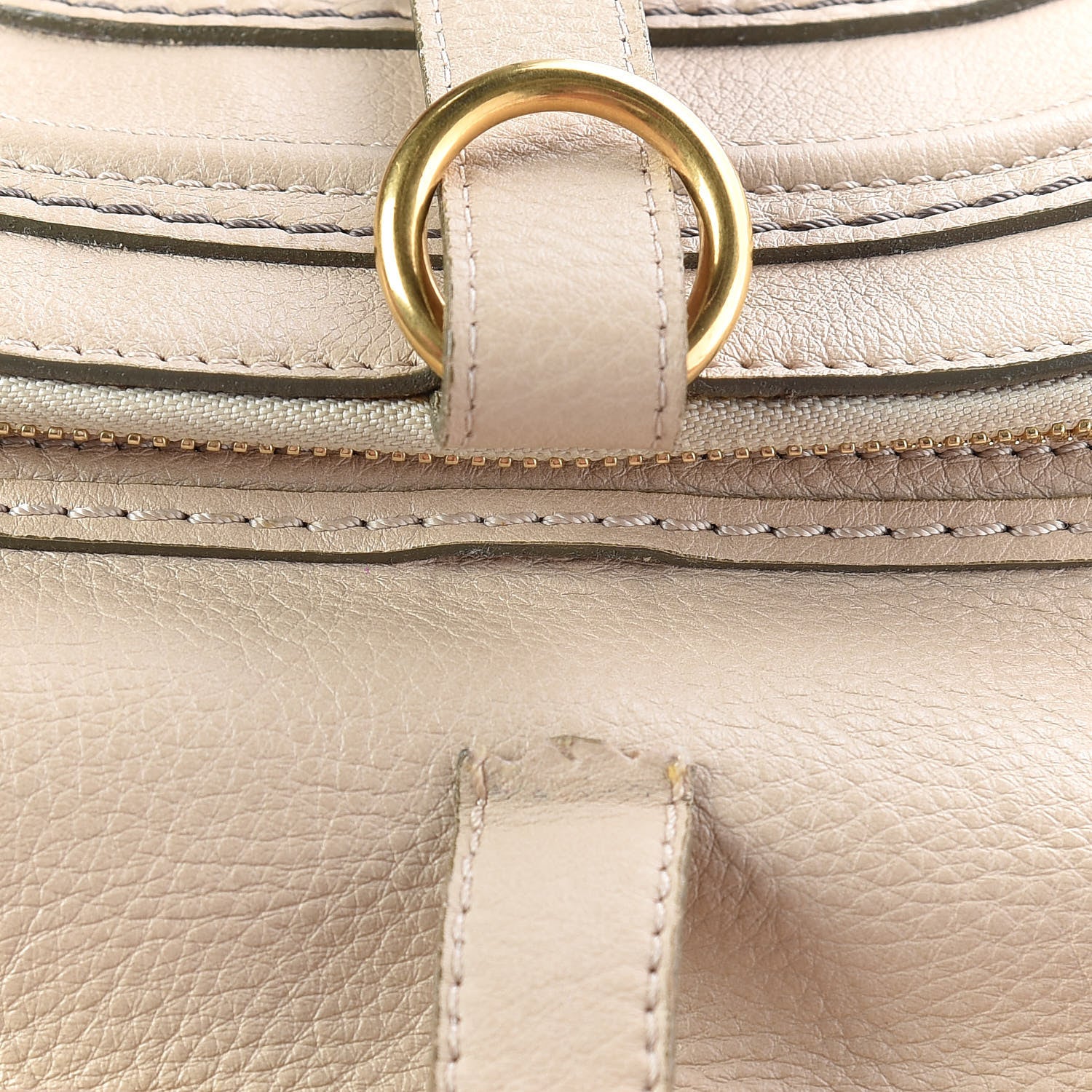 Chloe Calfskin Medium Marcie Round Zip Crossbody Bag Angora Beige 22 of 23