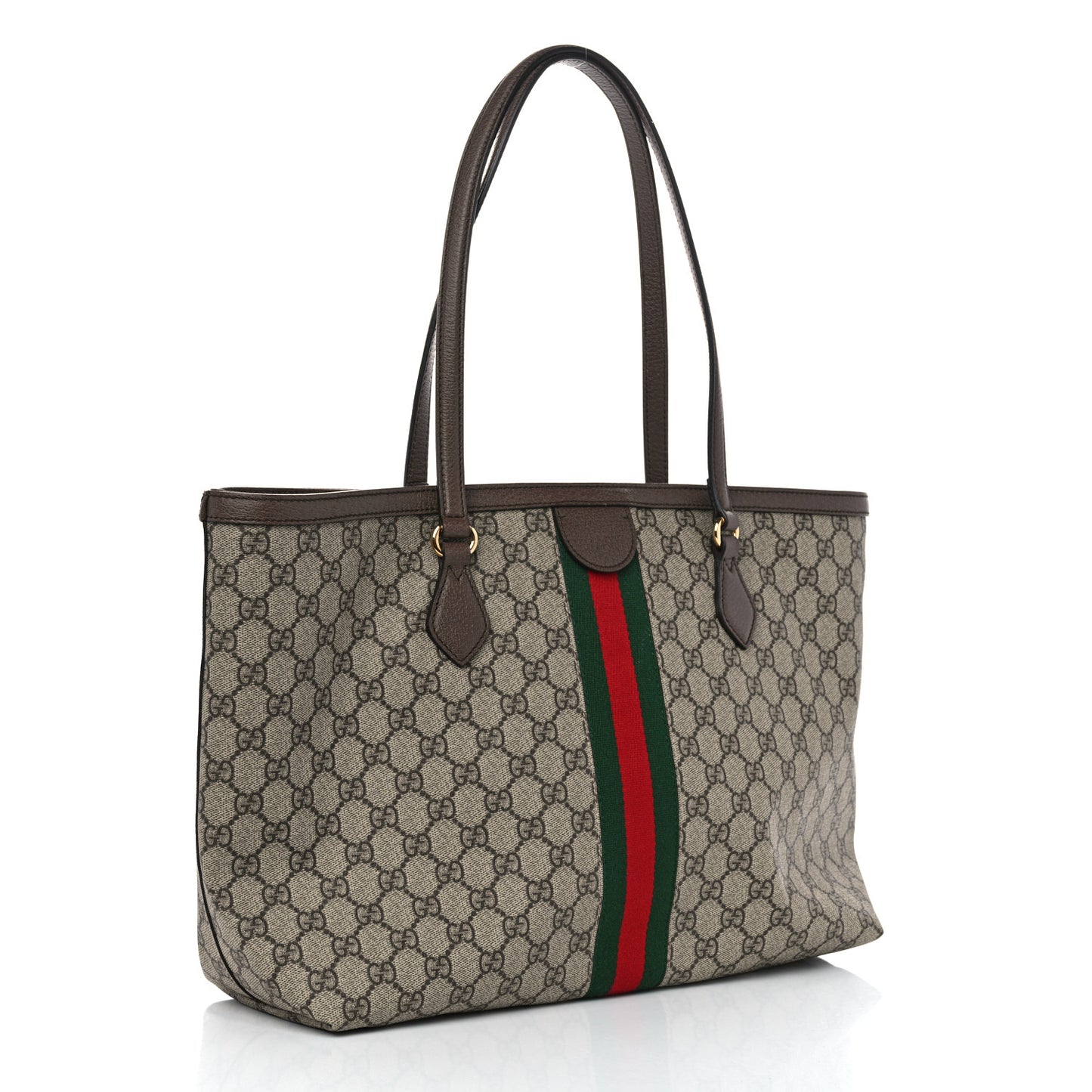 GG Supreme Monogram Medium Ophidia Shopping Tote Brown