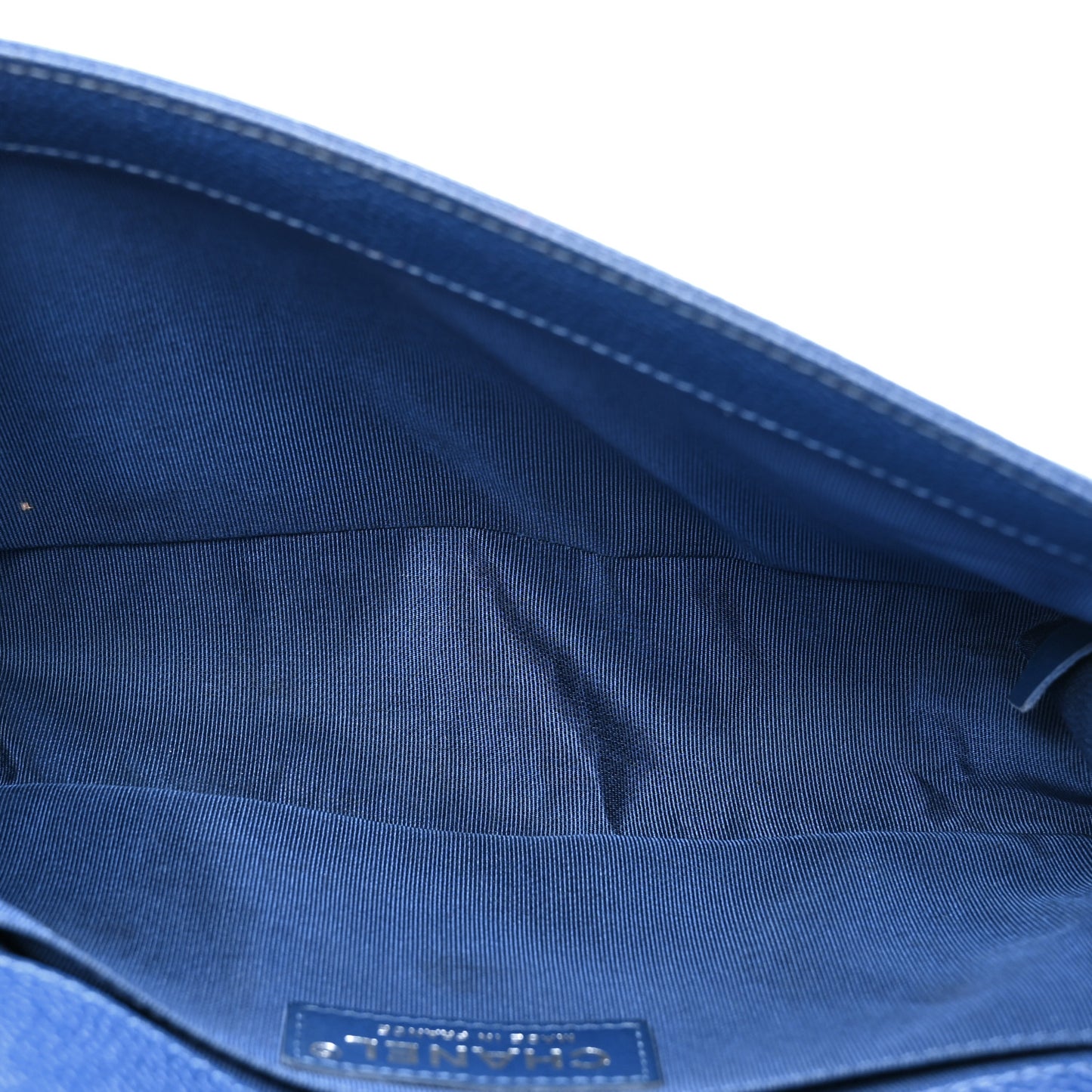 Caviar Chevron Quilted Medium Boy Flap Navy