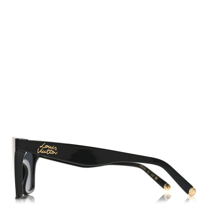 Louis Vuitton Acetate Nylon LV Script Square Sunglasses Z2970W  Black 3 of 8