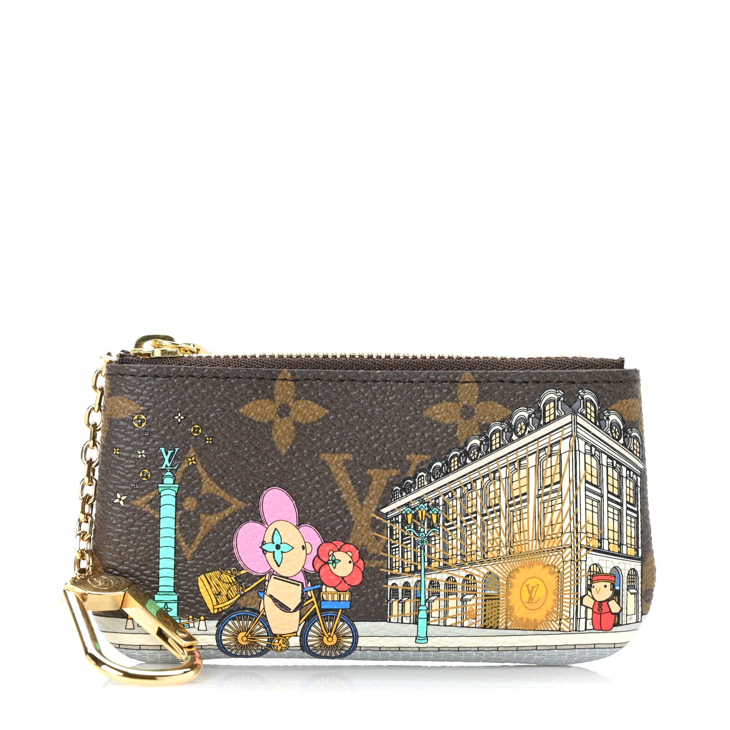 Louis Vuitton Monogram 2022 Christmas Animation Paris Key Pouch Pink 1 of 6