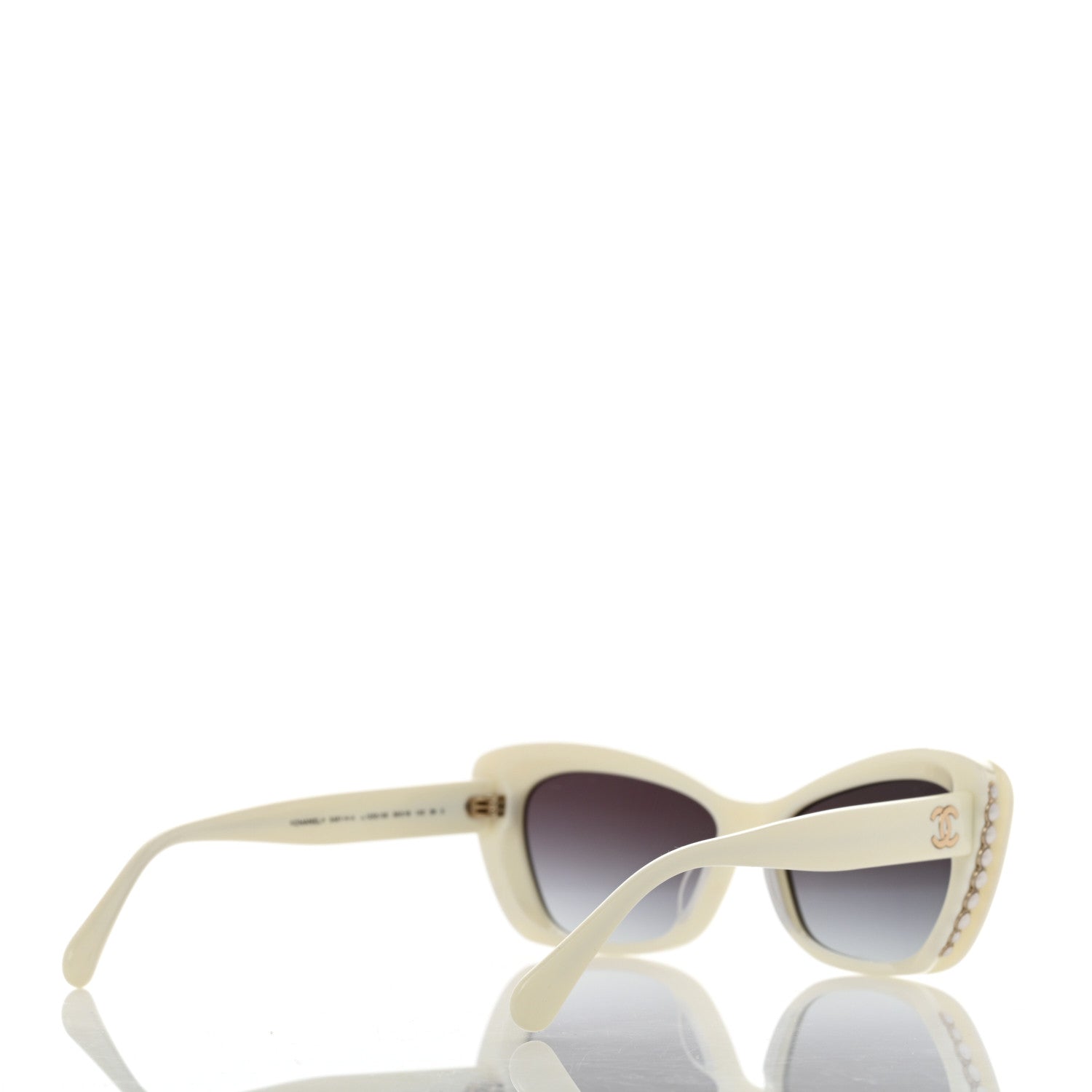 Chanel Acetate Pearl Cat Eye CC Sunglasses 5481-H-A White 4 of 8