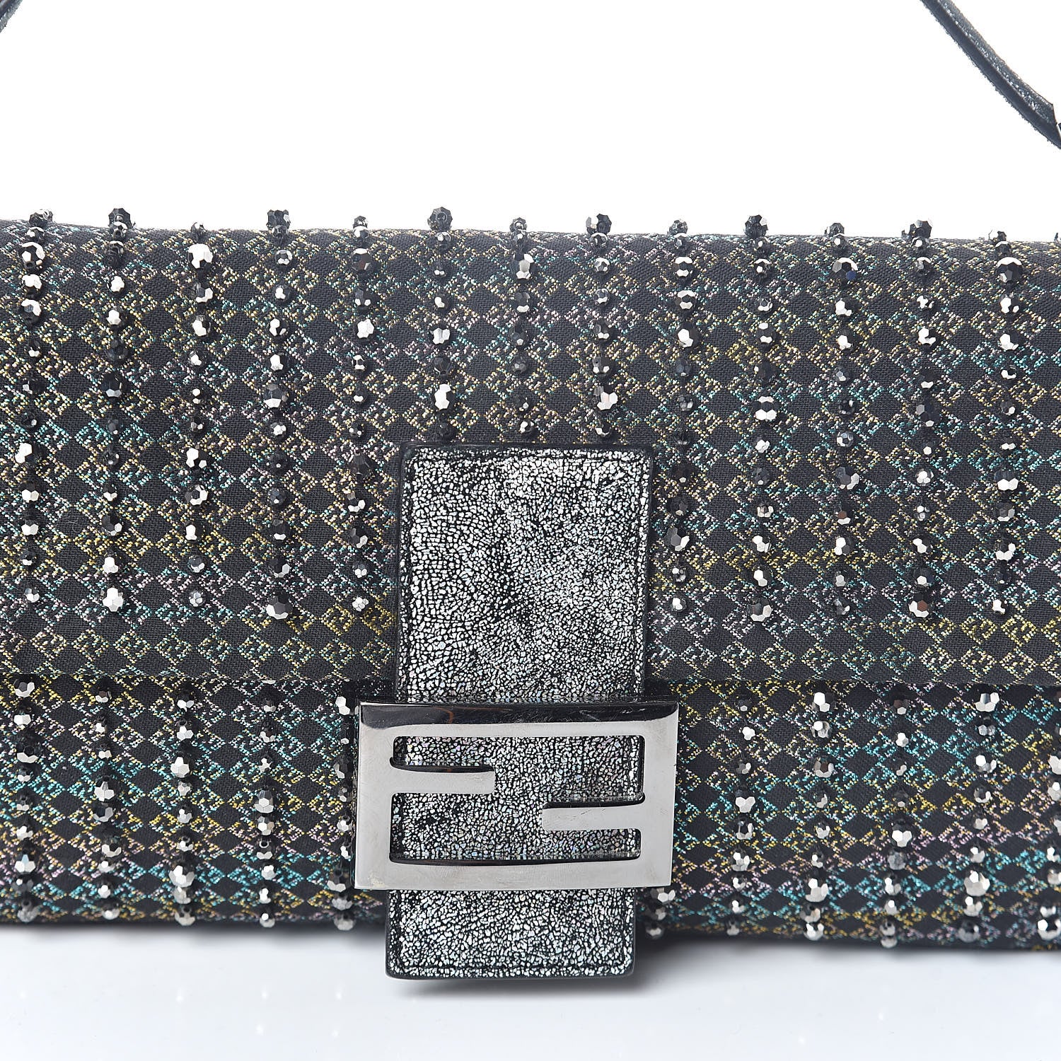 Fendi Beaded Baguette Black Cracle 7 of 9