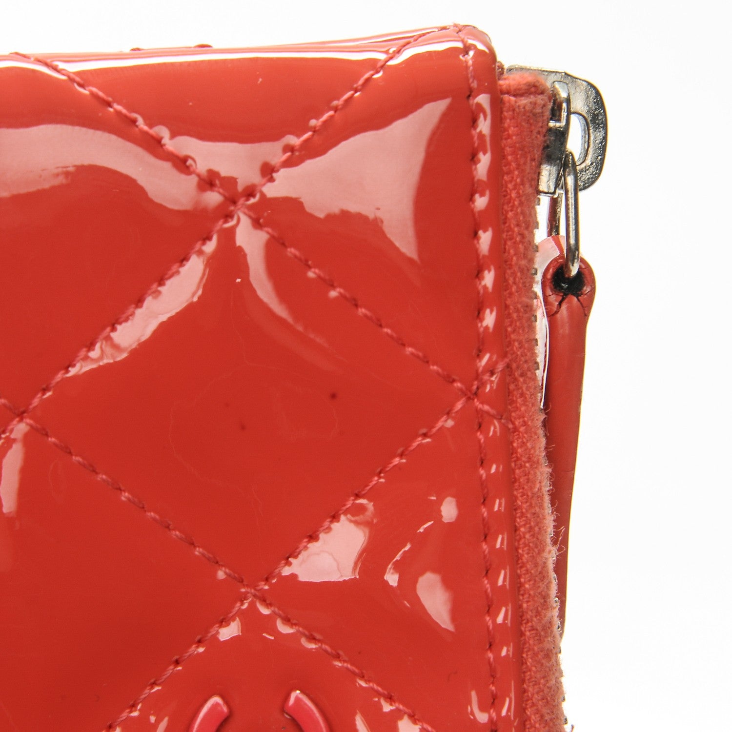 Chanel Patent Quilted Key Holder Case Coral 9 of 12