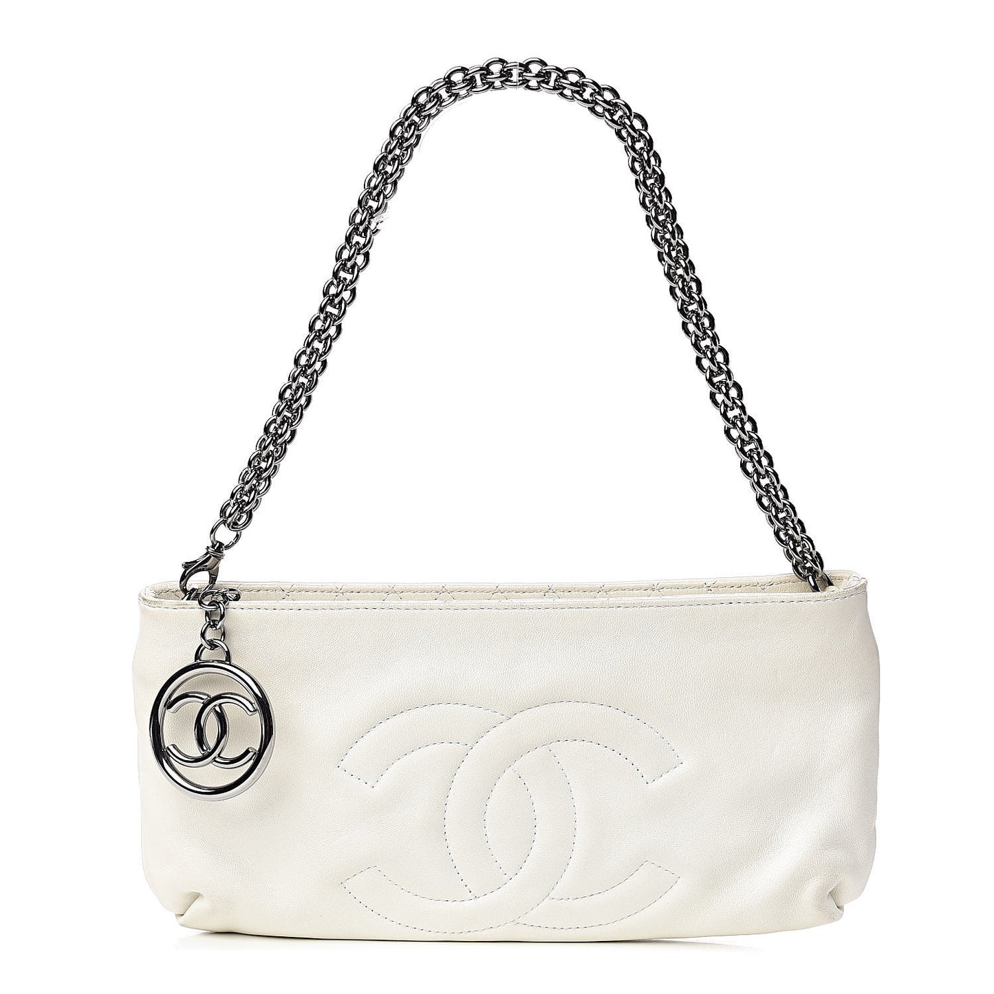 Lambskin Soft and Chain Pochette White
