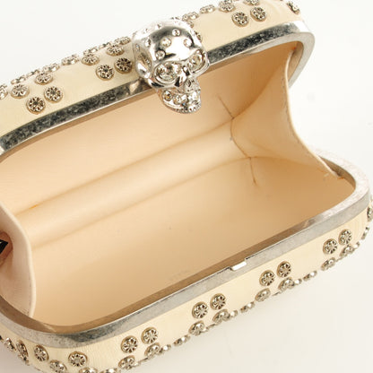 Alexander McQueen Studded Skull Box Clutch White 5 of 8