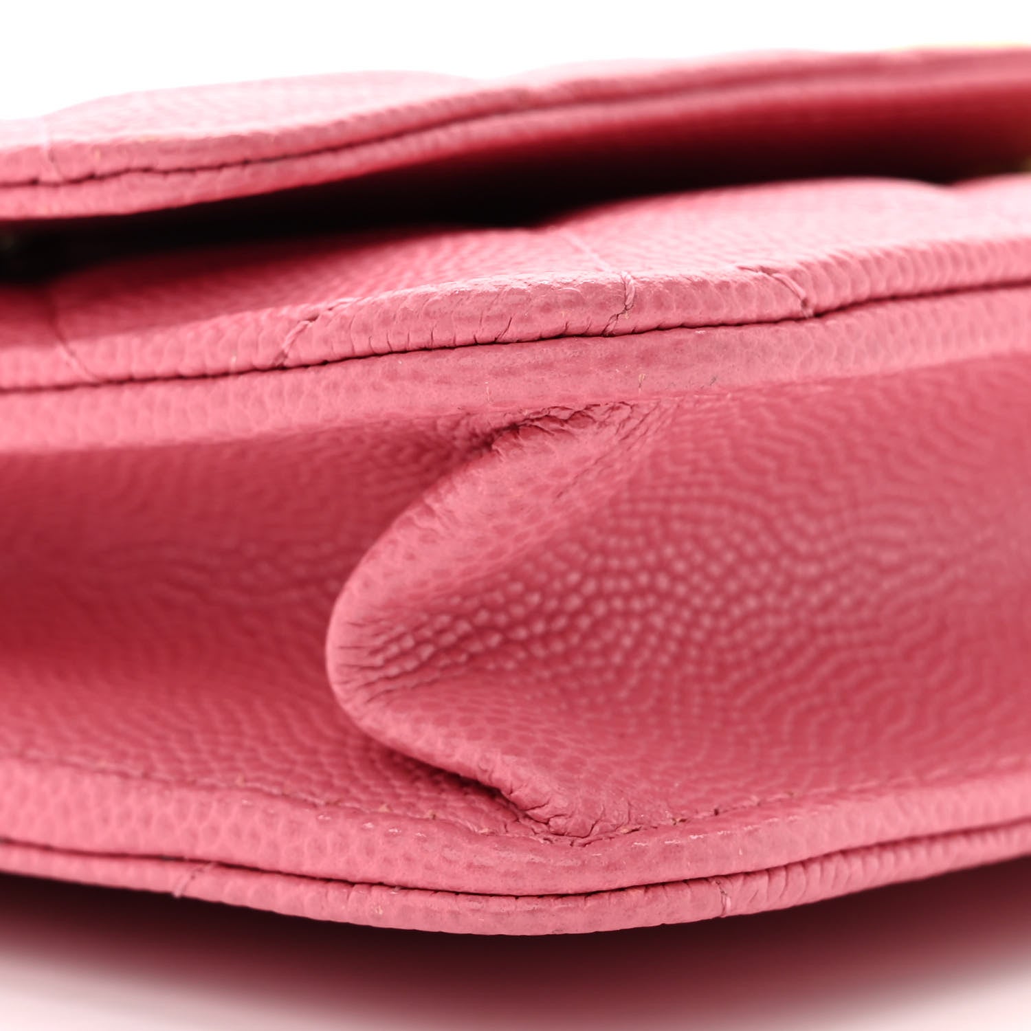 Chanel Caviar Quilted Textured CC Wallet On Chain WOC Pink 10 of 12