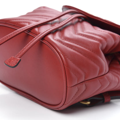 Gucci Calfskin Matelasse GG Marmont Flap Backpack Hibiscus Red 8 of 9