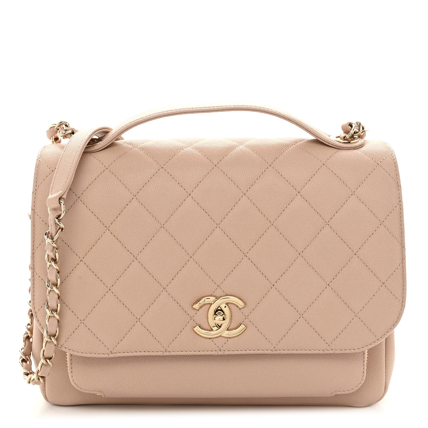 Chanel Caviar Quilted Large Business Affinity Flap Beige 1 of 10