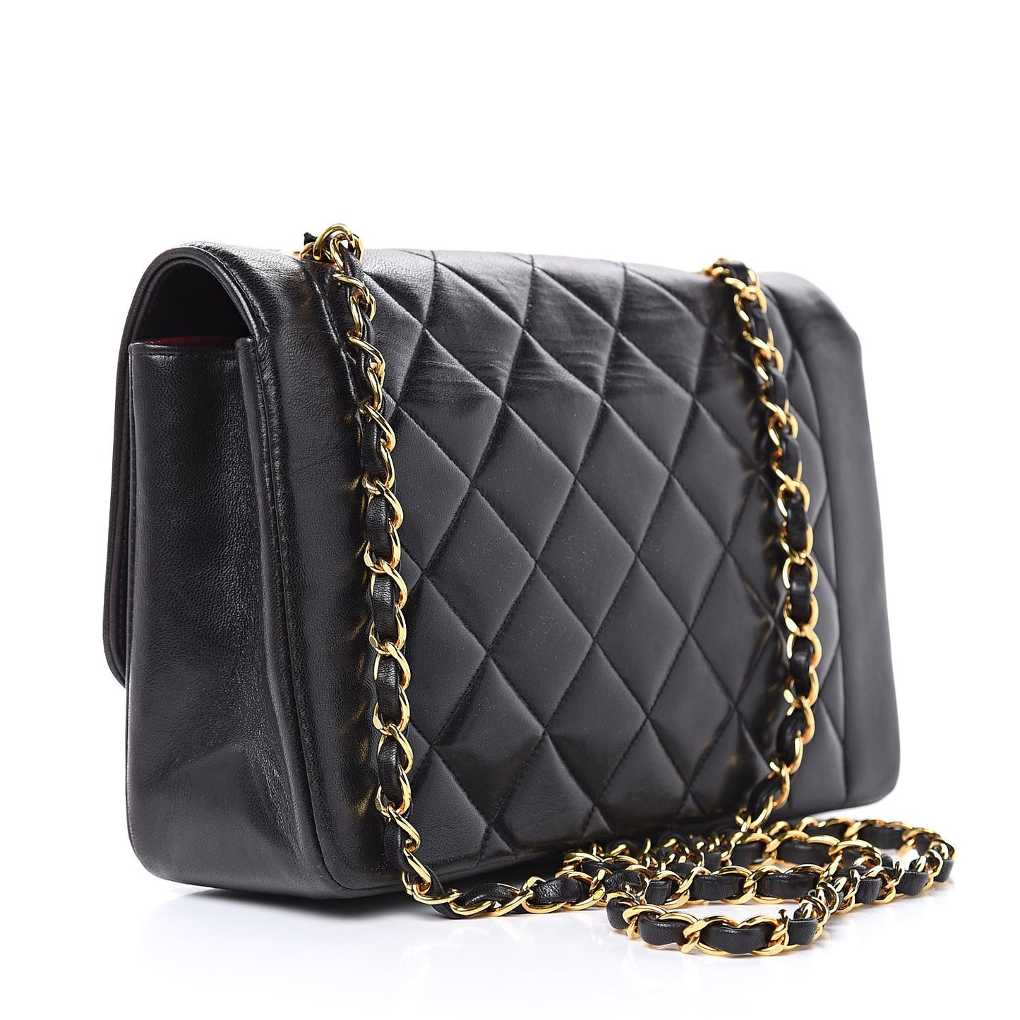 Lambskin Quilted Medium Single Flap Black