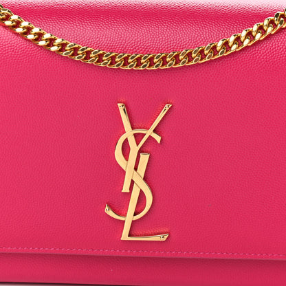 Saint Laurent Grain De Poudre Medium Monogram Kate Satchel Lipstick Fuchsia 7 of 10