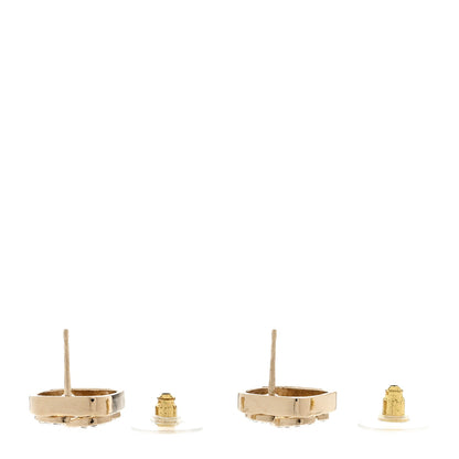 Chanel Crystal Square CC Earrings Gold 4 of 4