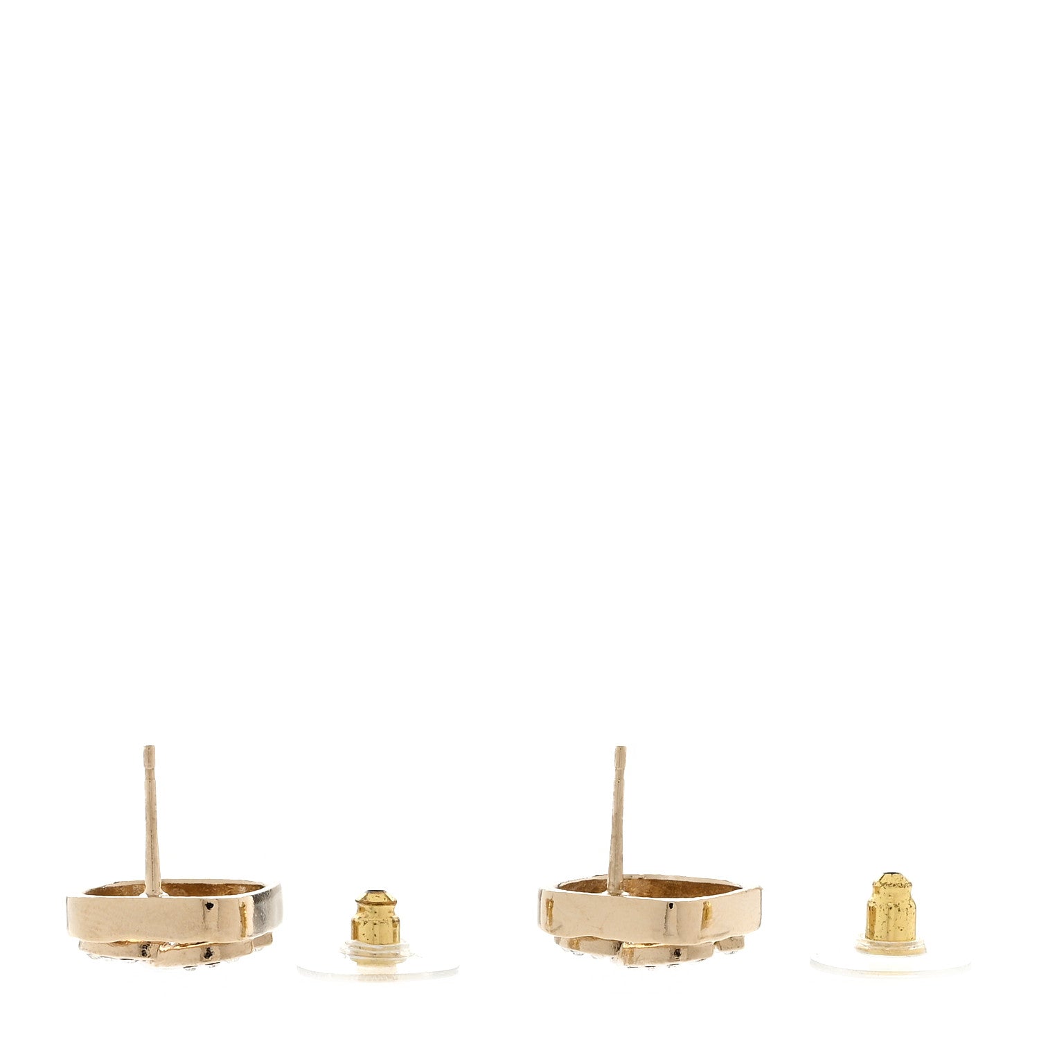 Chanel Crystal Square CC Earrings Gold 4 of 6
