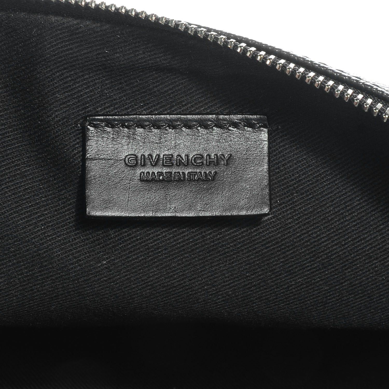 Givenchy Texutured Coated Canvas Rottweiler Print Medium Cosmetic Pouch Black 7 of 8