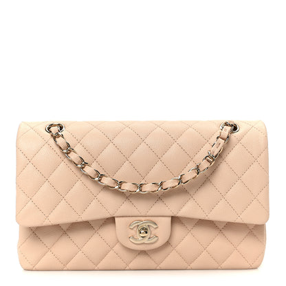 Chanel Caviar Quilted Medium Double Flap Light Beige 1 of 10