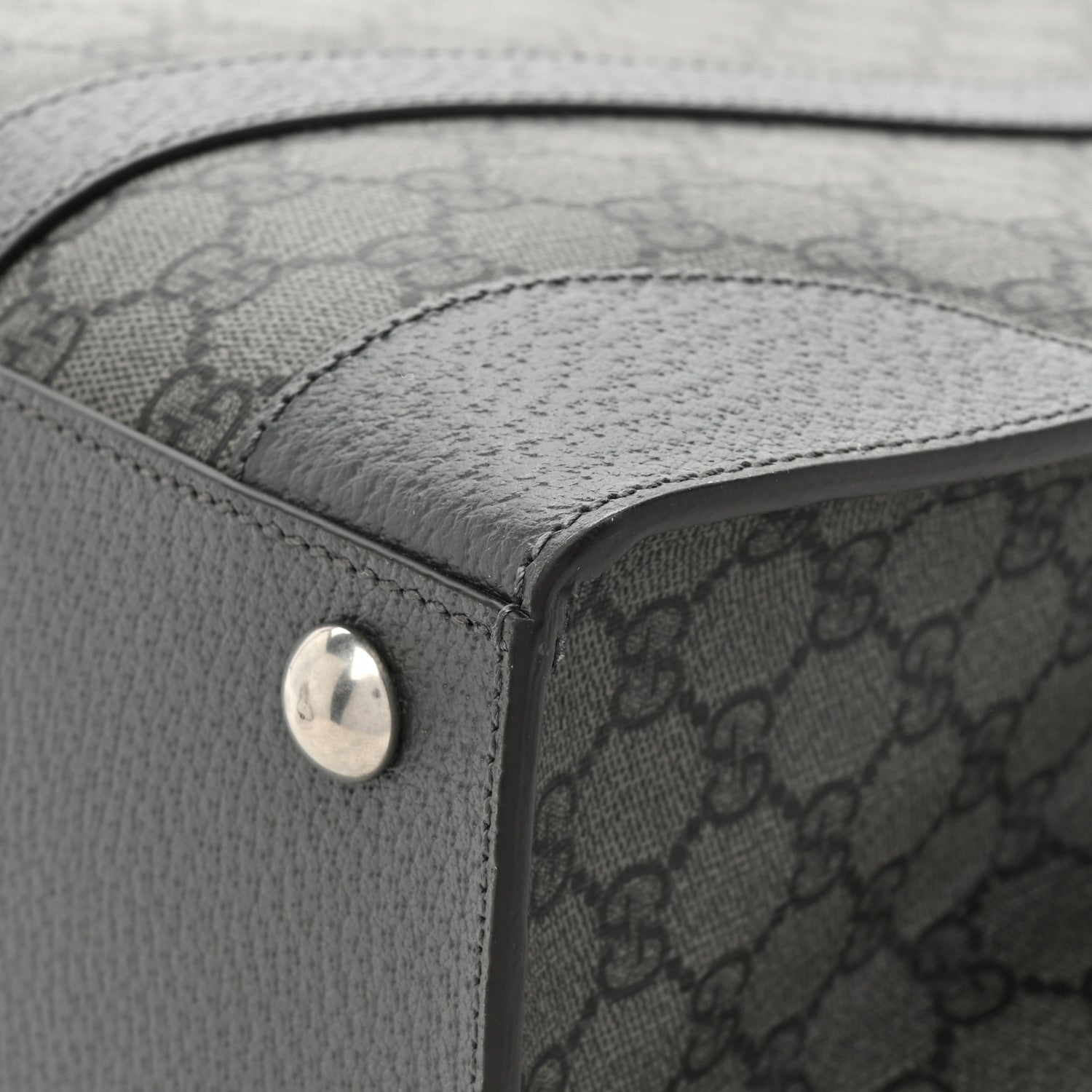 Gucci GG Supreme Monogram Textured Dollar Calfskin Medium Ophidia Tote Grey Black Graphite Grey 13 of 15